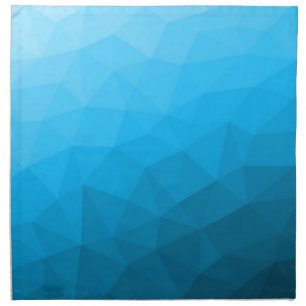 Blue cyan gradient geometric mesh pattern Triangle Cloth Napkin