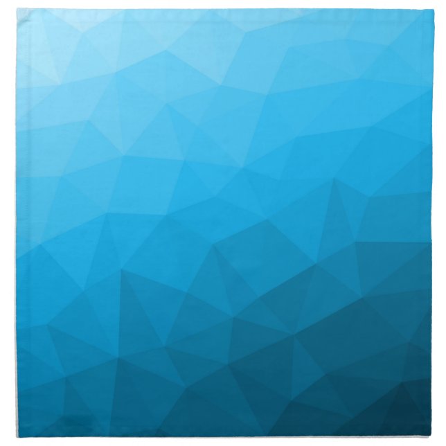Blue cyan gradient geometric mesh pattern Triangle Cloth Napkin (Front)