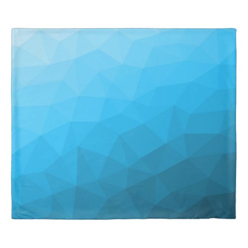 Blue cyan gradient geometric mesh pattern Triangle Duvet Cover