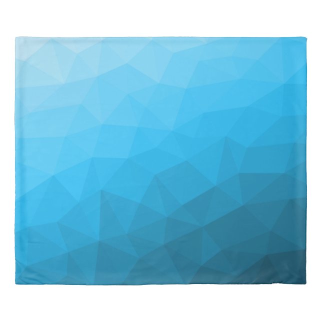 Blue cyan gradient geometric mesh pattern Triangle Duvet Cover (Front)