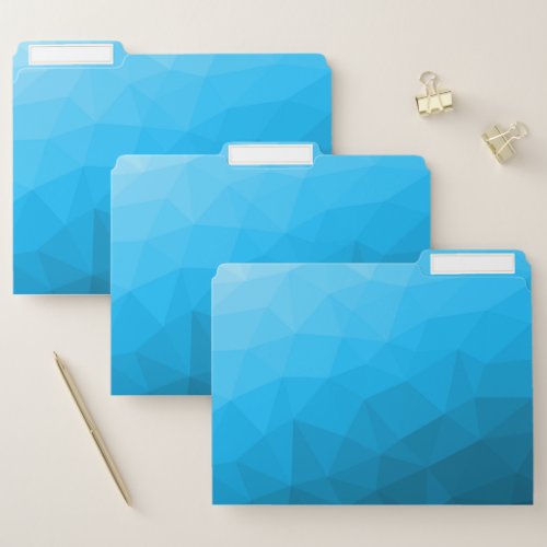 Blue cyan gradient geometric mesh pattern Triangle File Folder