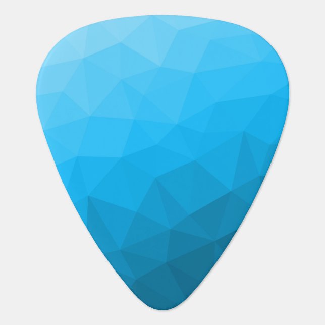 Blue cyan gradient geometric mesh pattern Triangle Guitar Pick (Front)