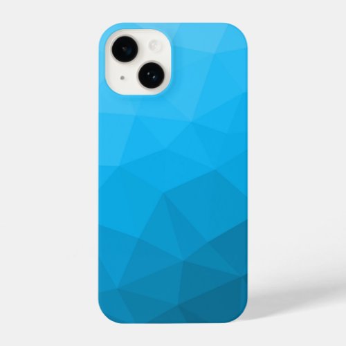 Blue cyan gradient geometric mesh pattern Triangle iPhone 14 Case