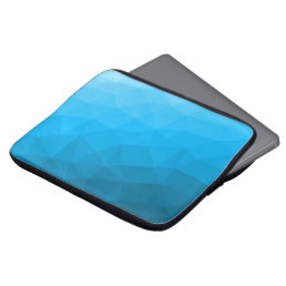 Blue cyan gradient geometric mesh pattern Triangle Laptop Sleeve