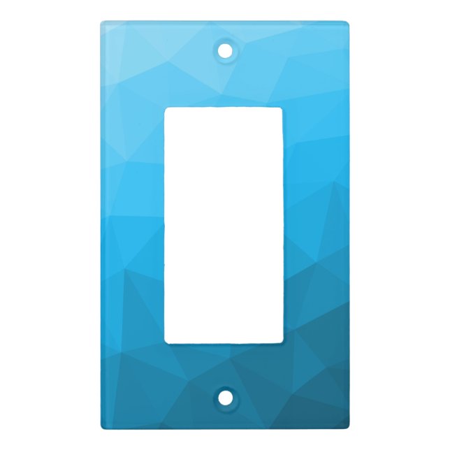 Blue cyan gradient geometric mesh pattern Triangle Light Switch Cover (Front)