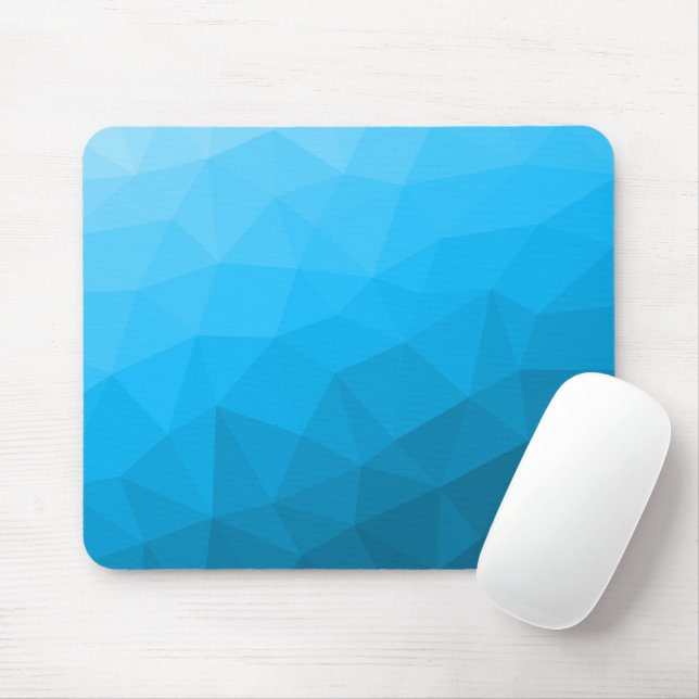 Blue cyan gradient geometric mesh pattern Triangle Mouse Pad (With Mouse)