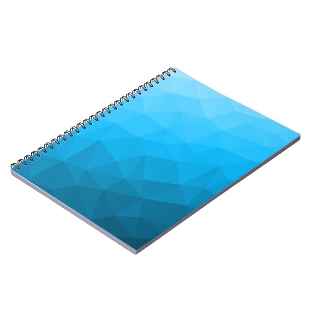 Blue cyan gradient geometric mesh pattern Triangle Notebook (Left Side)