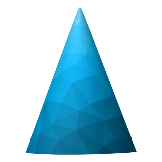 Blue cyan gradient geometric mesh pattern Triangle Party Hat | Zazzle
