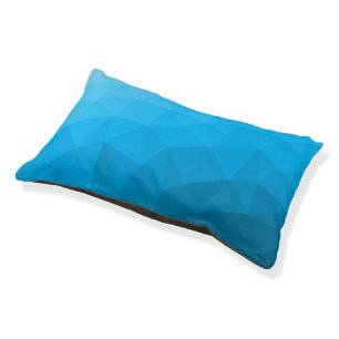 Blue cyan gradient geometric mesh pattern Triangle Pet Bed