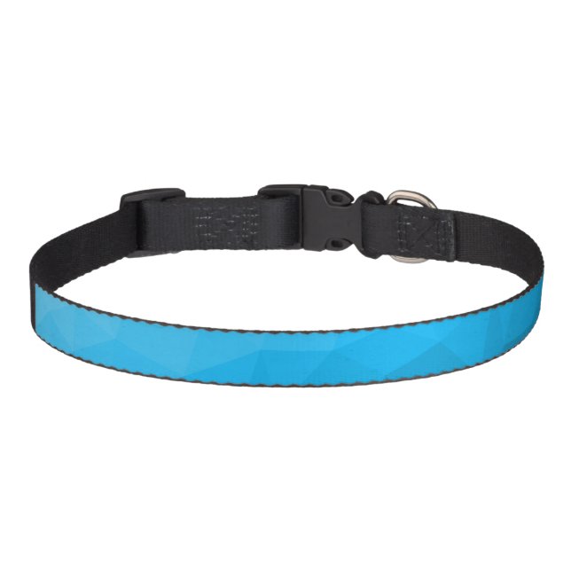 Blue cyan gradient geometric mesh pattern Triangle Pet Collar (Front)