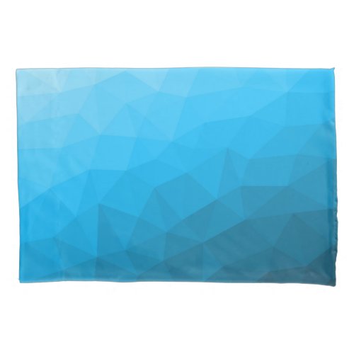 Blue cyan gradient geometric mesh pattern Triangle Pillow Case