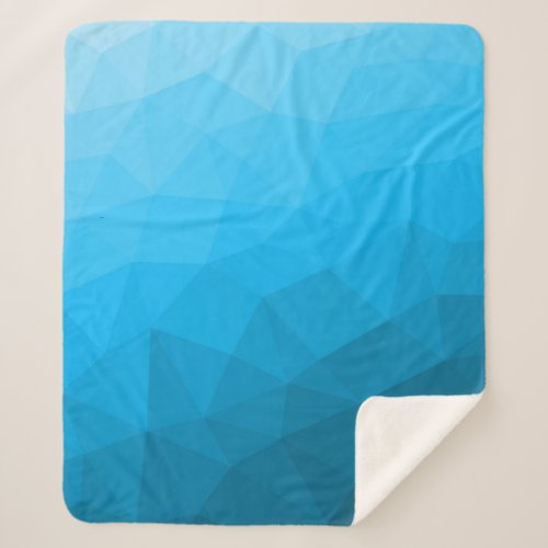 Blue cyan gradient geometric mesh pattern Triangle Sherpa Blanket