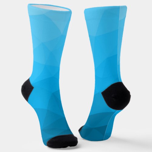 Blue cyan gradient geometric mesh pattern Triangle Socks