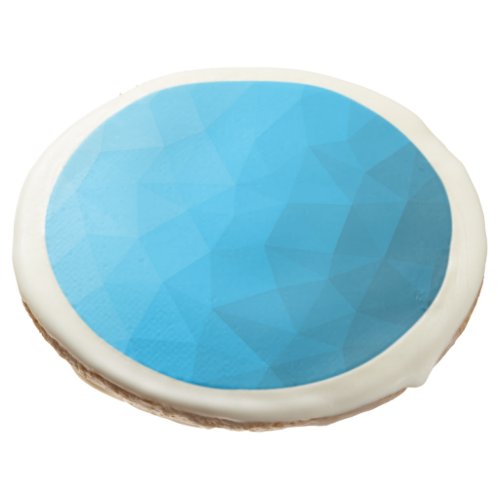 Blue cyan gradient geometric mesh pattern Triangle Sugar Cookie