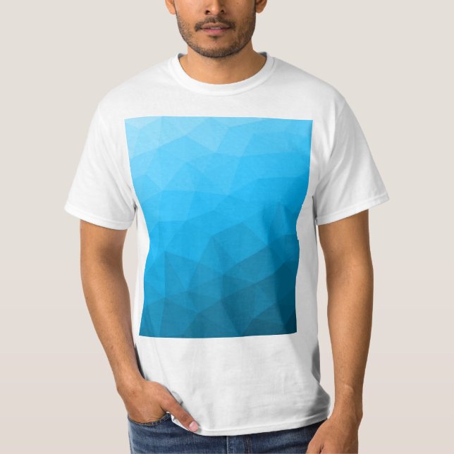 Blue cyan gradient geometric mesh pattern Triangle T-Shirt (Front)