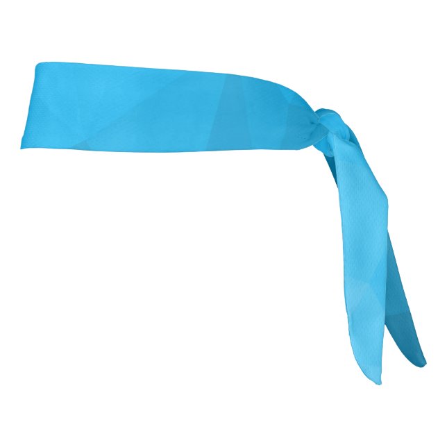 Blue cyan gradient geometric mesh pattern Triangle Tie Headband (Rotate 90)