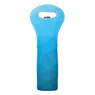 Blue cyan gradient geometric mesh pattern Triangle Wine Bag