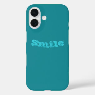 Blue Cyan Teal Turquoise Spring Season Solid Color iPhone 16 Case