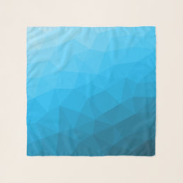 Blue cyan turquoise geometric mesh pattern scarf