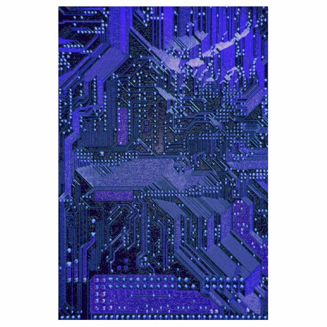 Blue Cyber Circuit Board Tech Art Electronics Cutout (Front)