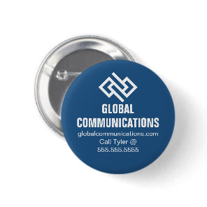 Blue Cyber Technology Computer Company Custom Button