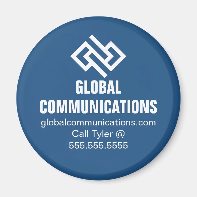 Blue Cyber Technology Computer Company Custom Magnet (Front)