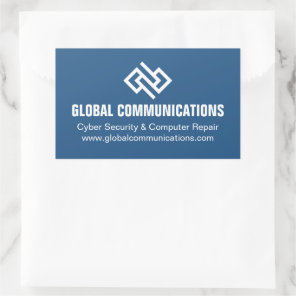 Blue Cyber Technology Computer Company Custom Rectangular Sticker