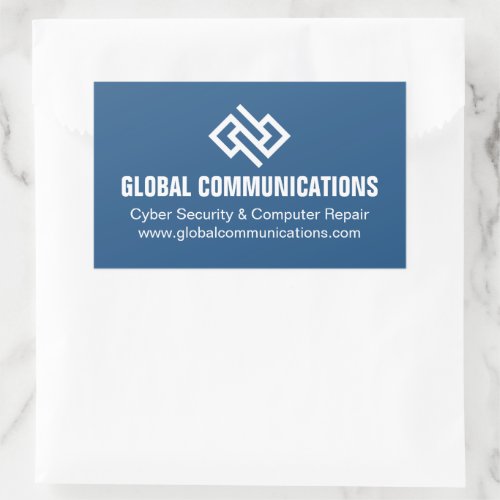 Blue Cyber Technology Computer Company Custom Rectangular Sticker