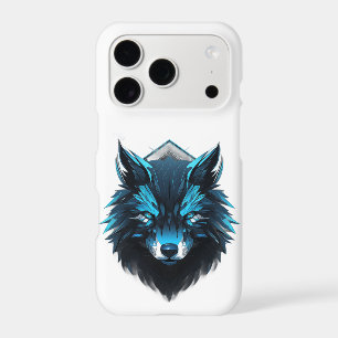 Blue Cyber Wolf Graphic iPhone 17 Pro Case