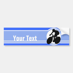 Blue Cycling Bumper Sticker