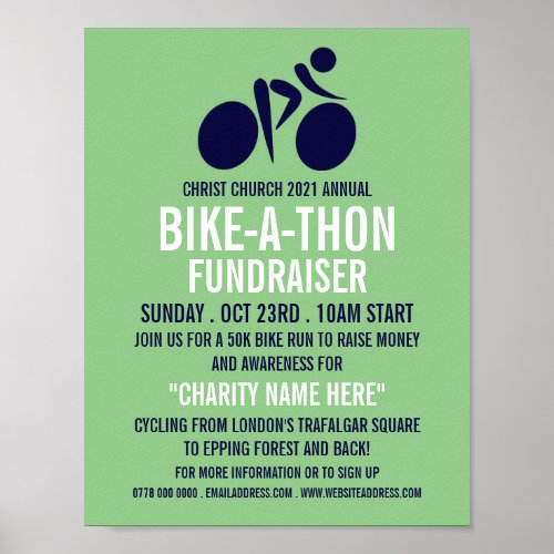 Blue Cycling Logo Charity Bike_a_Thon Event Poster