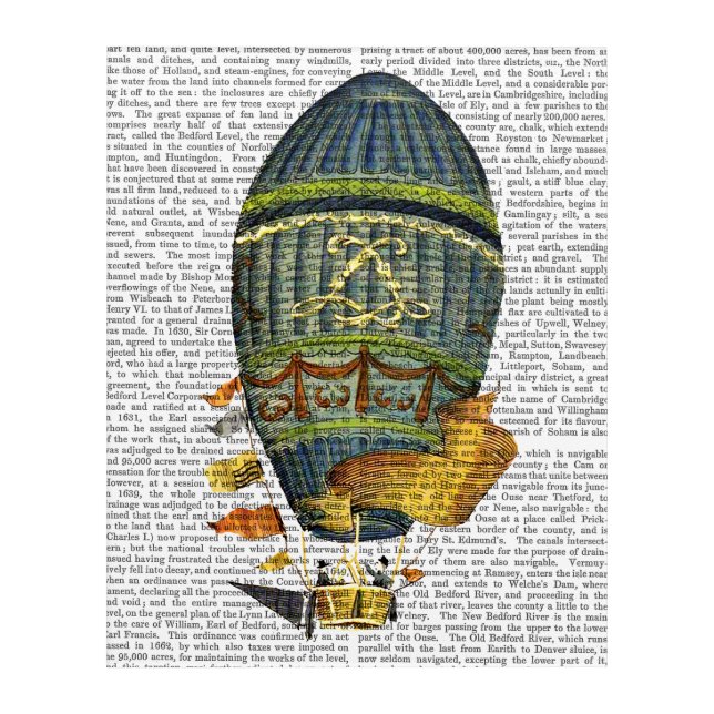Blue Cylindrical Hot Air Balloon Acrylic Print (Front)