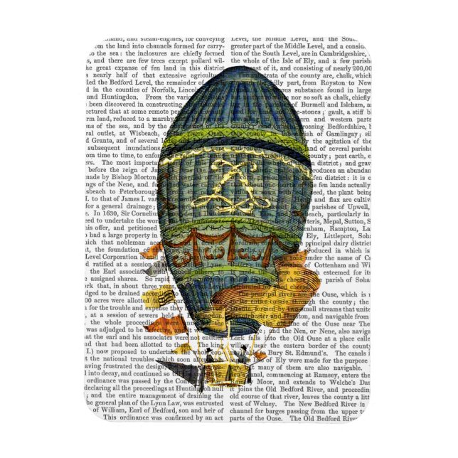 Blue Cylindrical Hot Air Balloon Magnet (Vertical)