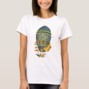 Blue Cylindrical Hot Air Balloon T-Shirt