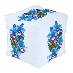 BLUE CYMBIDIUM ORCHID POUF