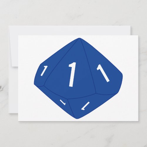 Blue D10 Table Number Card