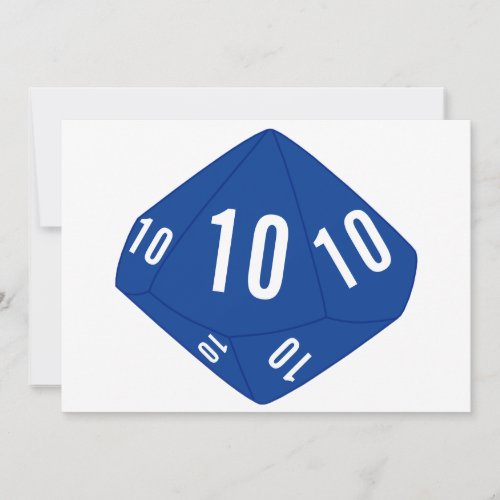 Blue D10 Table Number Card