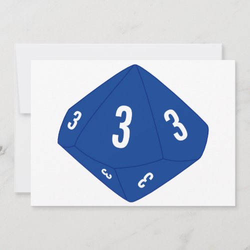 Blue D10 Table Number Card