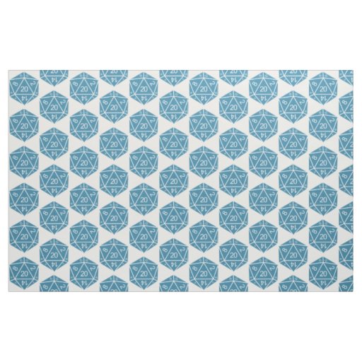Blue D20 Dice Fabric