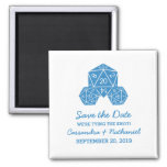 Blue D20 Dice Save The Date Magnet at Zazzle
