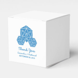 Blue D20 Dice Wedding Favor Boxes