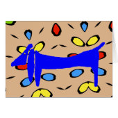 Blue Dachshund Abstract Dogs (Front Horizontal)