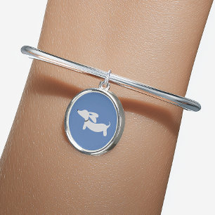 Blue Dachshund Bangle Bracelet Wiener dog