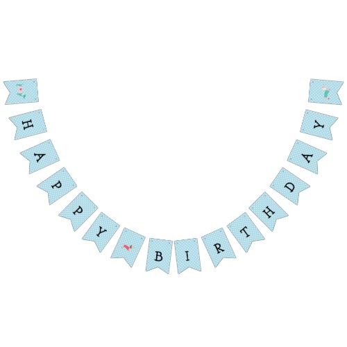 Blue Dachshund Bunting Party Banner
