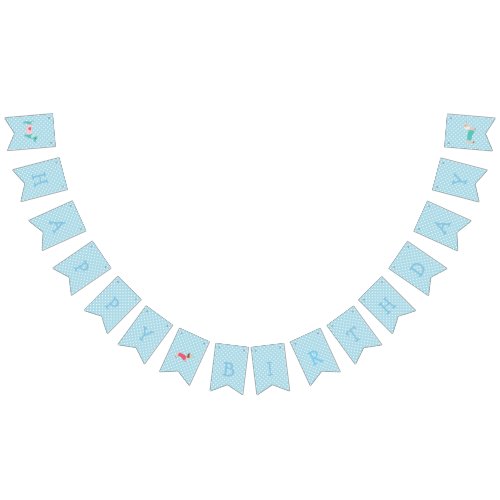 Blue Dachshund Bunting Party Banner