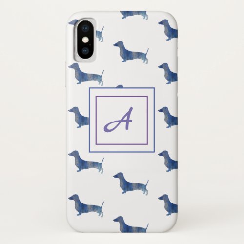 Blue dachshund iPhone x case