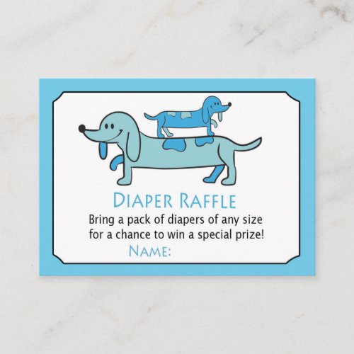 Blue Dachshund Diaper Raffle Tickets