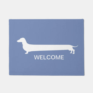 Blue Dachshund door mat