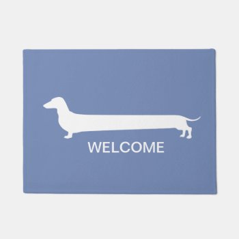 Blue Dachshund Door Mat by Doxie_love at Zazzle