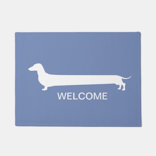 Blue Dachshund door mat